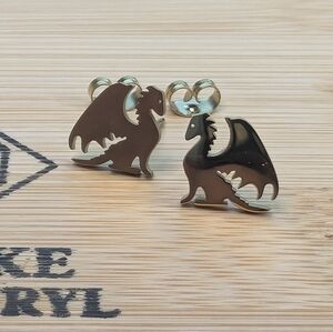 Dragon Earrings - Gold Plated 316 Surgical Stainless Steel D057